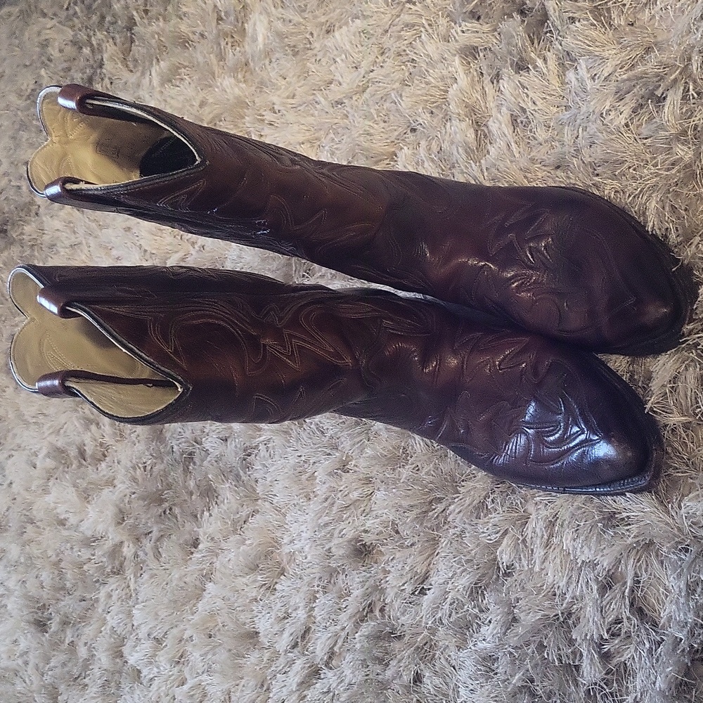 Brown Leather Cowboy Boots - Picture 8 of 8